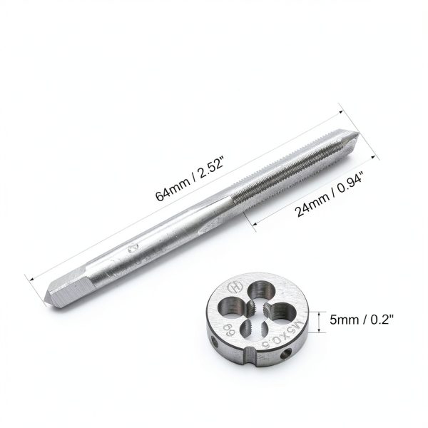 TOP-VIGOR M5 x 0.5mm Metric Tap and Die Set Right Hand Steel Threading-2